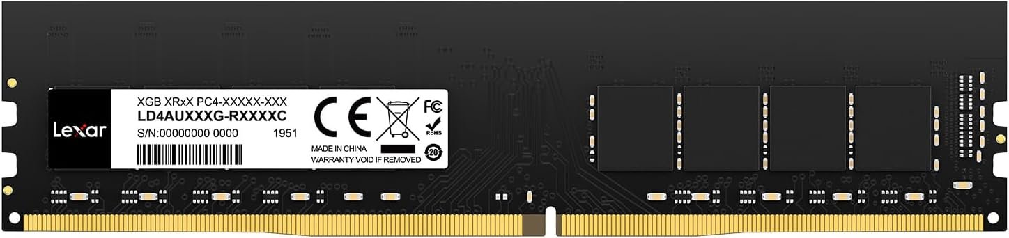Lexar UDIMM RAM DDR4 16GB 3200 MHz, 288-Pin U-DIMM PC Memoria RAM, Memoria de Computadora de Alto Rendimiento, Actualización de Módulo RAM de PC, CL22-22-22-52 1.2V