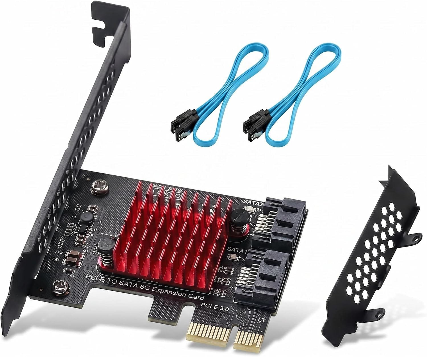 PCIE 1X Tarjeta SATA 2 Puertos Con Cables, Expansión PCI-E 3.0 GEN3 de 6 Gbit/s, Controlador Con Chip JMB582