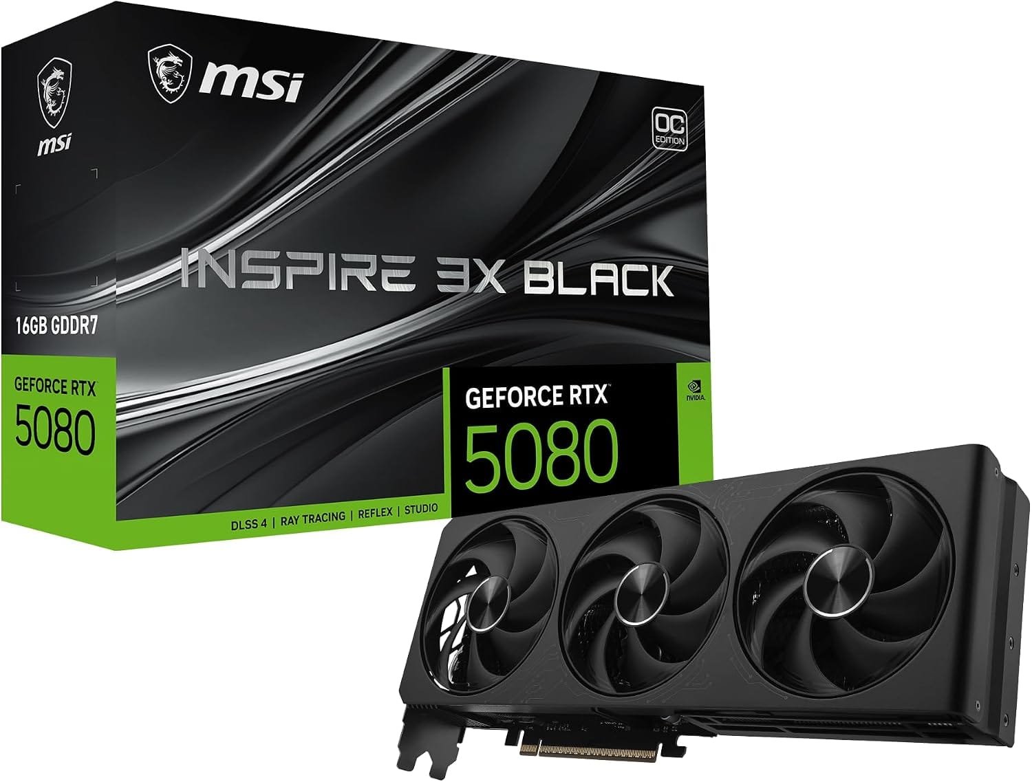 MSI GeForce RTX 5080 16G Inspire 3X OC Black