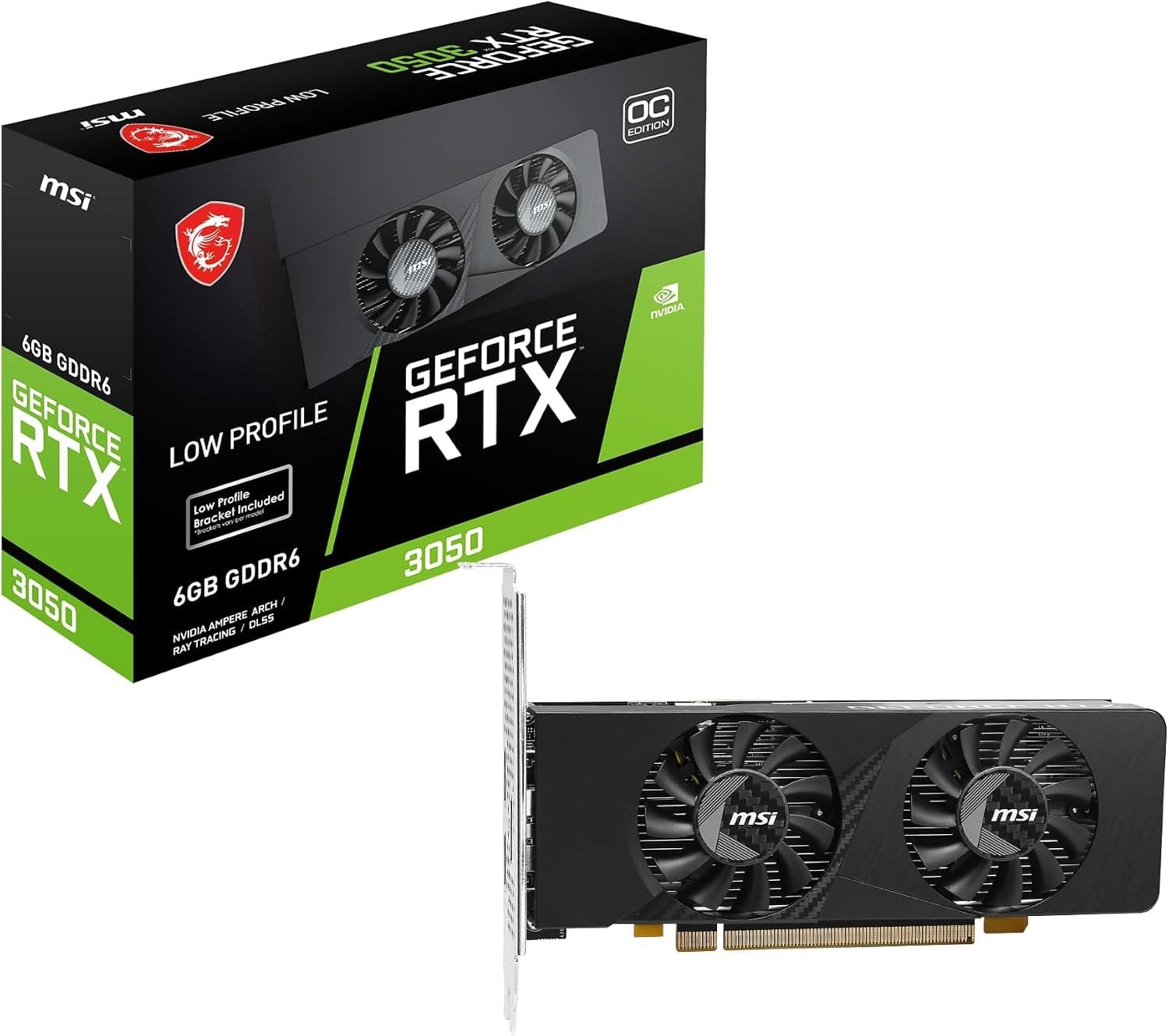 MSI GeForce RTX 3050 LP E 6G OC - Tarjeta gráfica