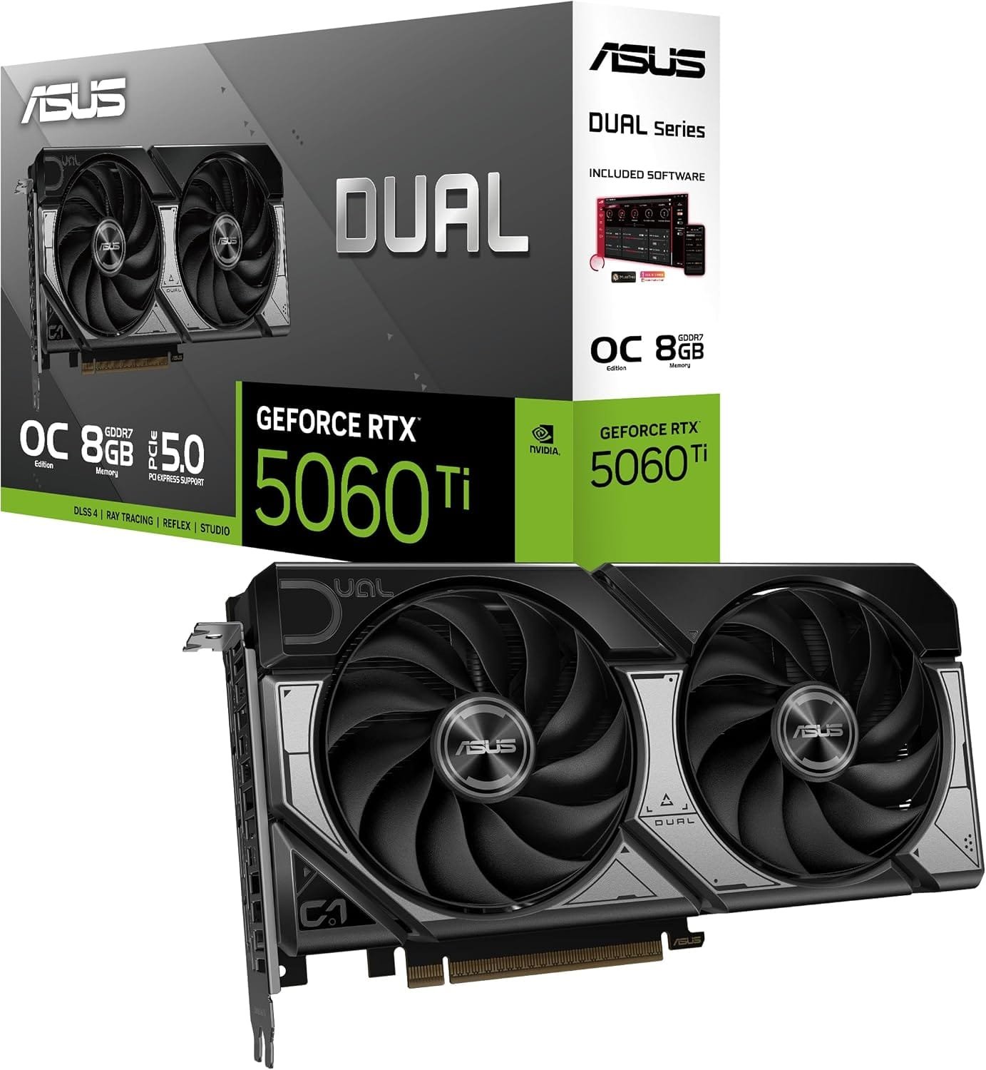 ASUS Dual GeForce RTX 5060 Ti 8GB GDDR7 OC Edition - Tarjeta Gráfica